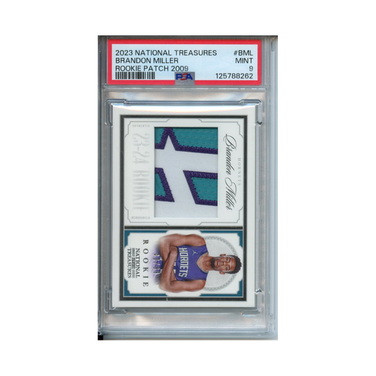 Brandon-Miller-Rookie-Patch-2009-2023-National-Treasures-PSA-9-Vorderseite