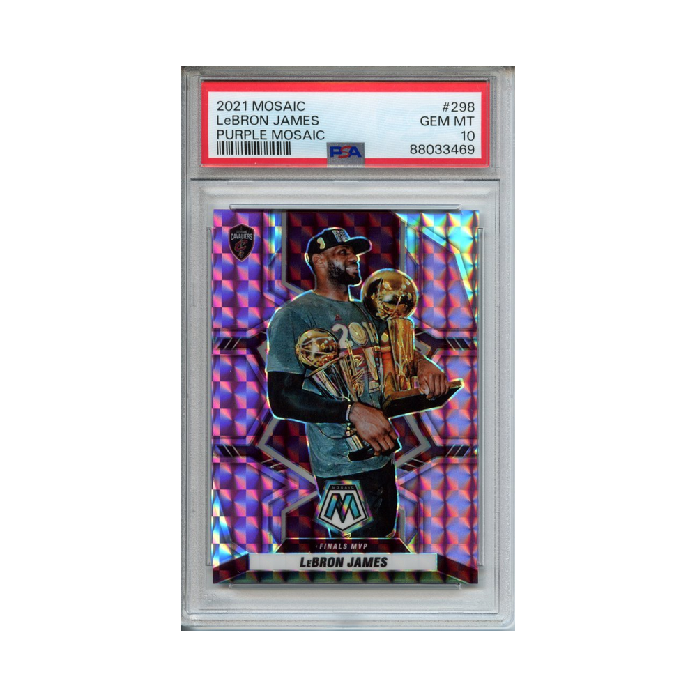 Lebron-James-Purple-Mosaic-2021-Mosaic-PSA-10-Vorderseite