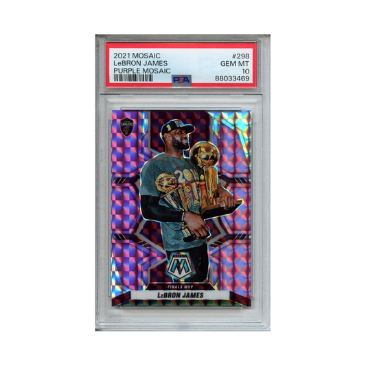 Lebron-James-Purple-Mosaic-2021-Mosaic-PSA-10-Vorderseite