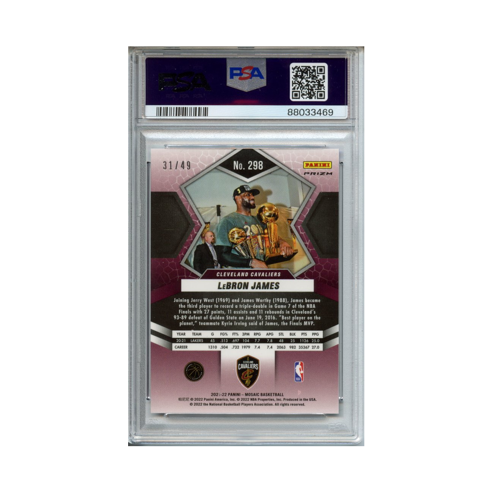 Lebron-James-Purple-Mosaic-2021-Mosaic-PSA-10-Rückseite
