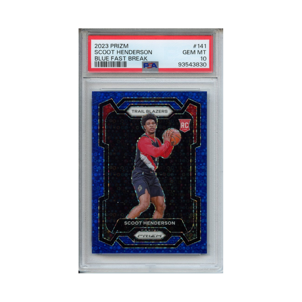 Scoot-Henderson-Blue-Fast-Break-2023-Prizm-PSA-10-Vorderseite
