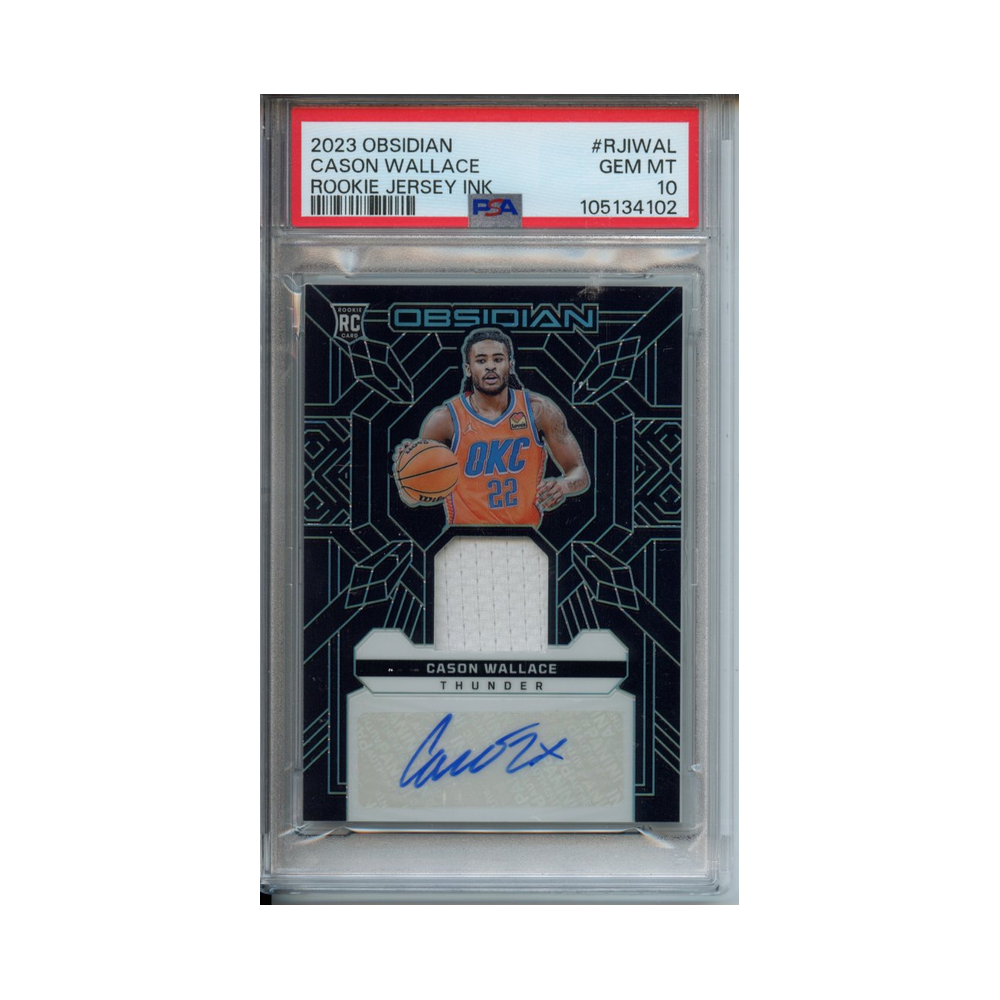 Cason-Wallace-Rookie-Jersey-Ink-2023-Obsidian-PSA-10-Vorderseite