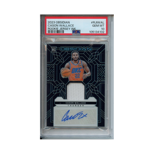 Cason-Wallace-Rookie-Jersey-Ink-2023-Obsidian-PSA-10-Vorderseite
