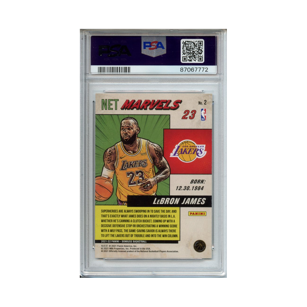 Lebron-James-Net-Marvels-Press-Proof-2021-Donruss-PSA-10-Rückseite