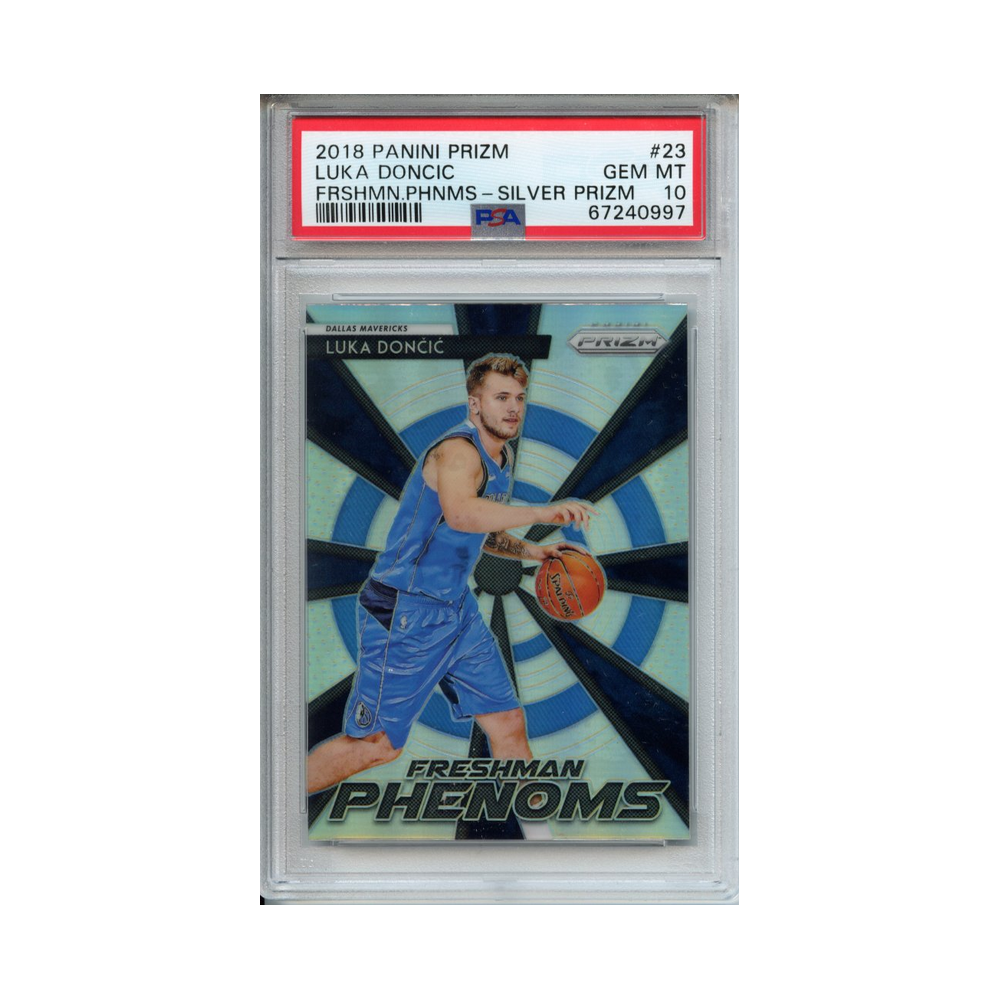 Luka-Doncic-Freshman-Phenoms--Silver-Prizm-2018-Panini-Prizm-PSA-10-Vorderseite