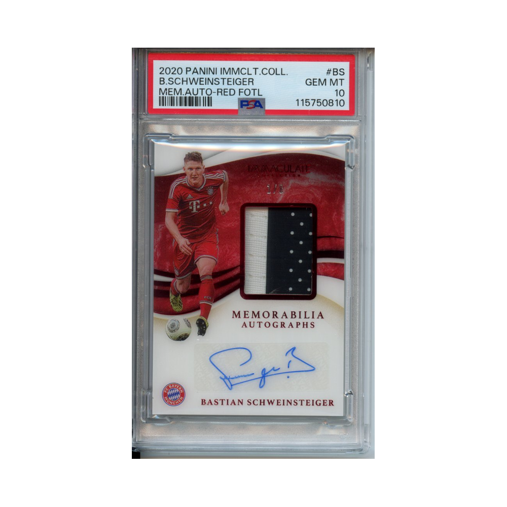 Bastian-Schweinsteiger-Memorabilia-Auto-Red-Fotl-2020-Panini-Immaculate-Collection--PSA-10-Vorderseite