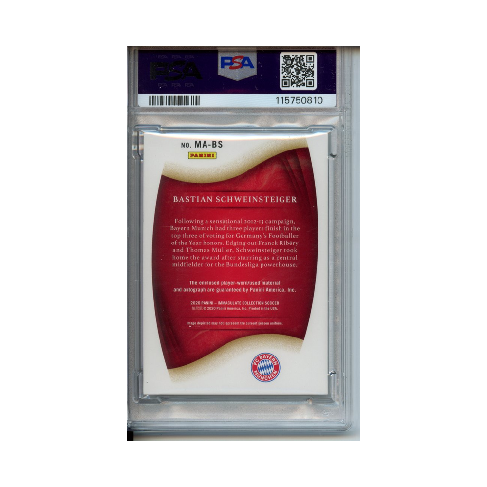 Bastian-Schweinsteiger-Memorabilia-Auto-Red-Fotl-2020-Panini-Immaculate-Collection--PSA-10-Rückseite