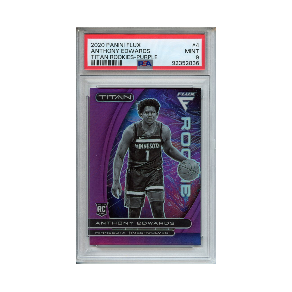 Anthony-Edwards-Titan-Rookies-Purple-2020-Panini-Flux-PSA-9-Vorderseite