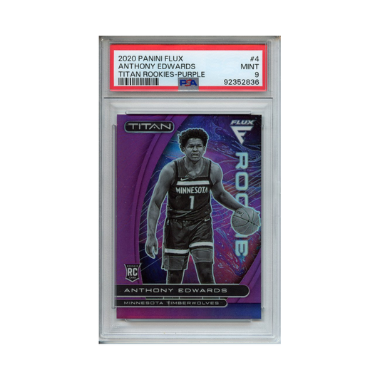 Anthony-Edwards-Titan-Rookies-Purple-2020-Panini-Flux-PSA-9-Vorderseite
