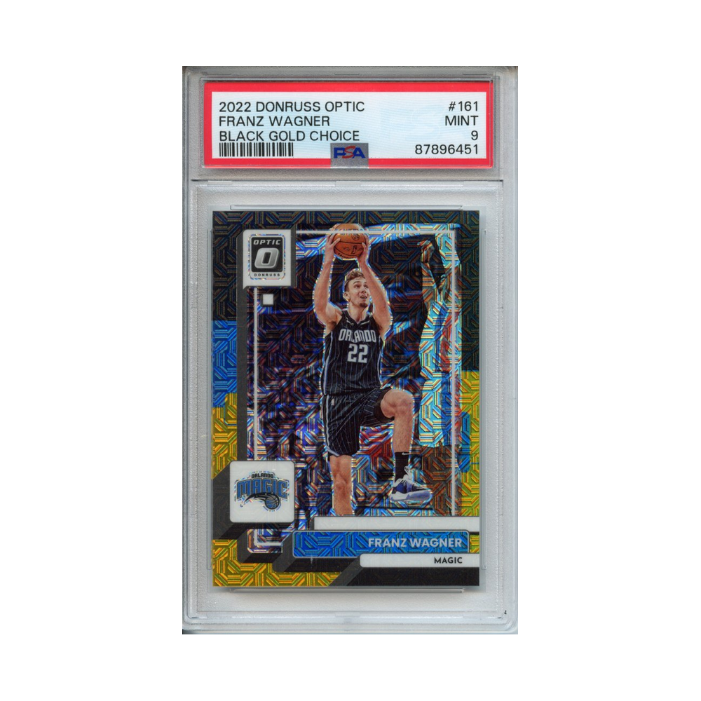 Franz-Wagner-Black-Gold-Choice-2022-Donruss-Optic-PSA-9-Vorderseite