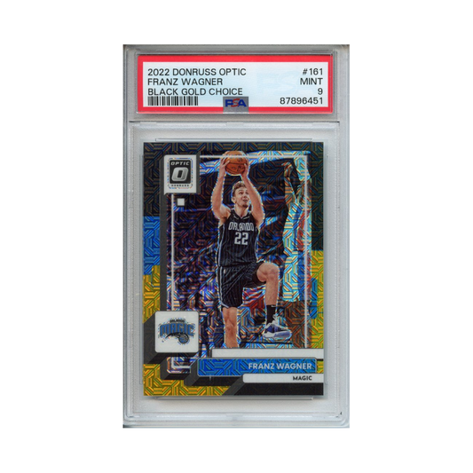 Franz-Wagner-Black-Gold-Choice-2022-Donruss-Optic-PSA-9-Vorderseite