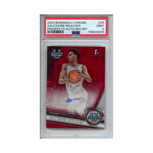 Zaccharie-Risacher-Prospects-Auto--Red-Ref-2023-Bowman-U-Chrome-PSA-9-Vorderseite