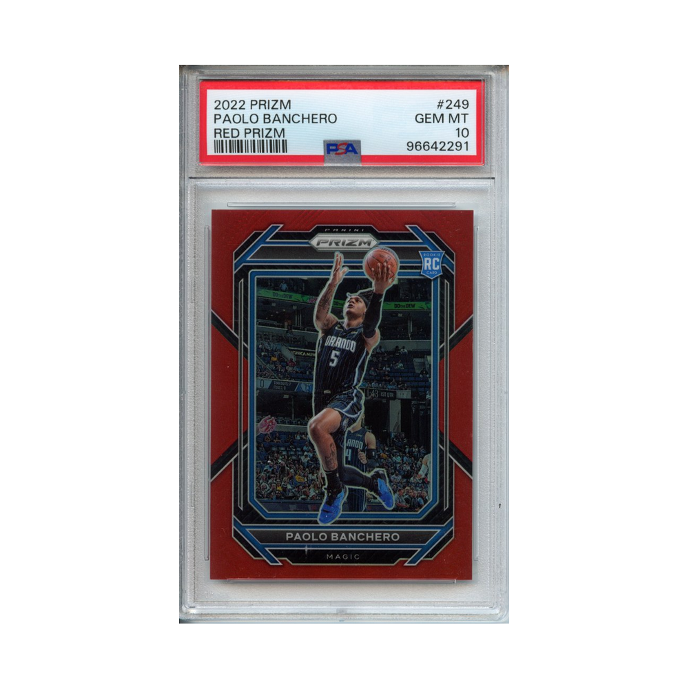 Paolo-Banchero-Red-Prizm-2022-Prizm-PSA-10-Vorderseite