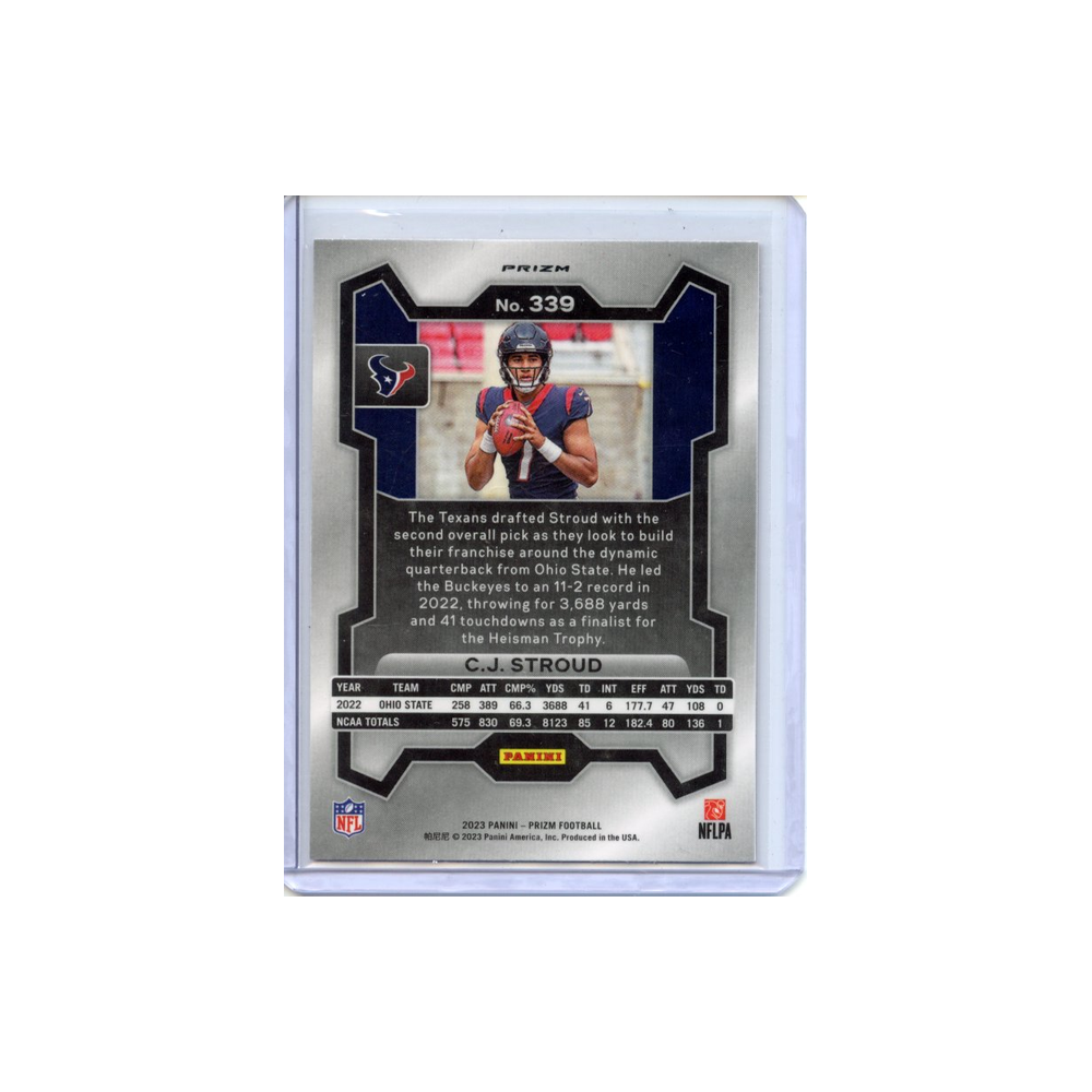 C.J.-Stroud-Orange-Lazer-2023-Prizm-Rückseite
