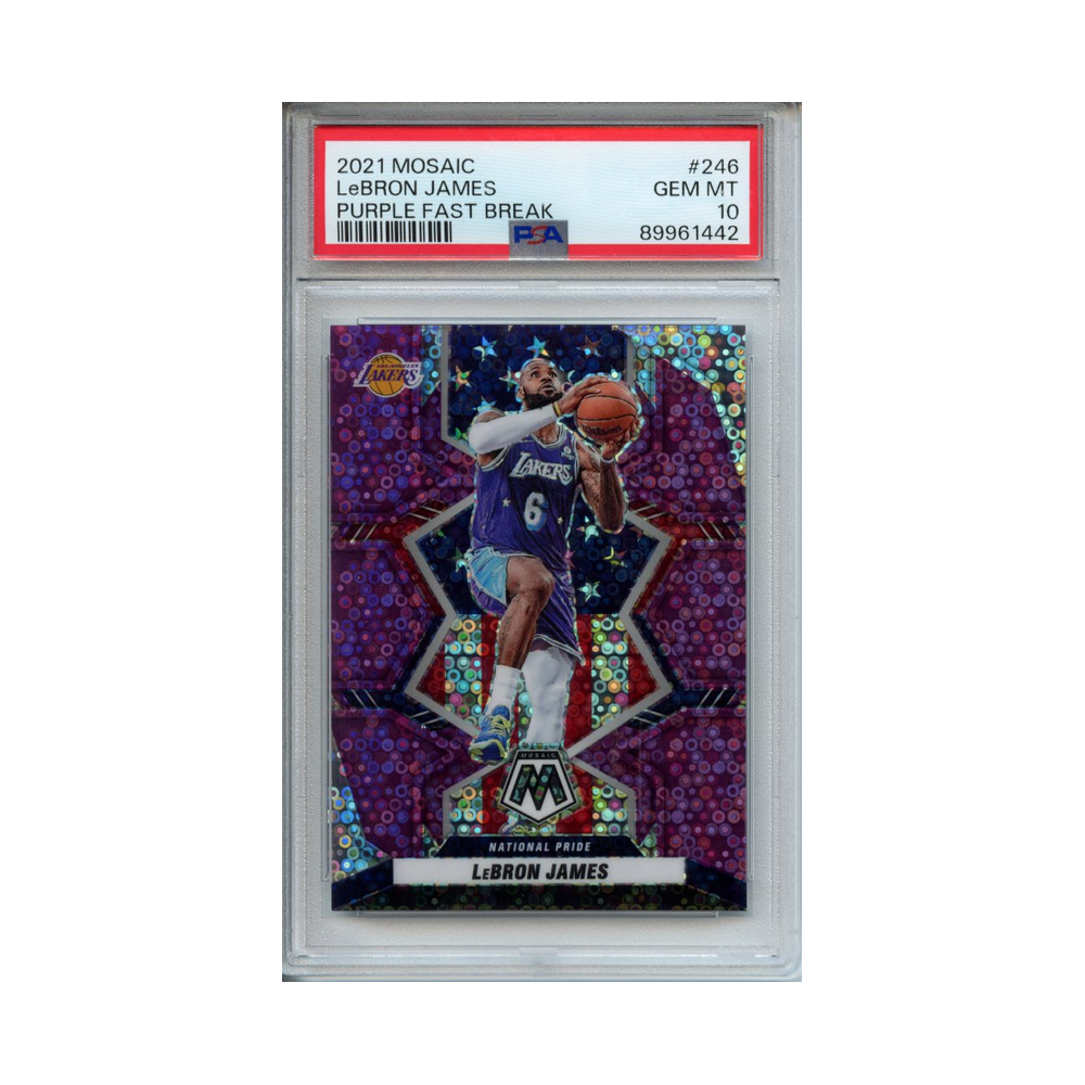Lebron-James-Purple-Fast-Break-2021-Mosaic-PSA-10-Vorderseite