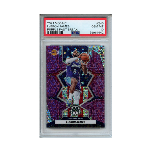Lebron-James-Purple-Fast-Break-2021-Mosaic-PSA-10-Vorderseite