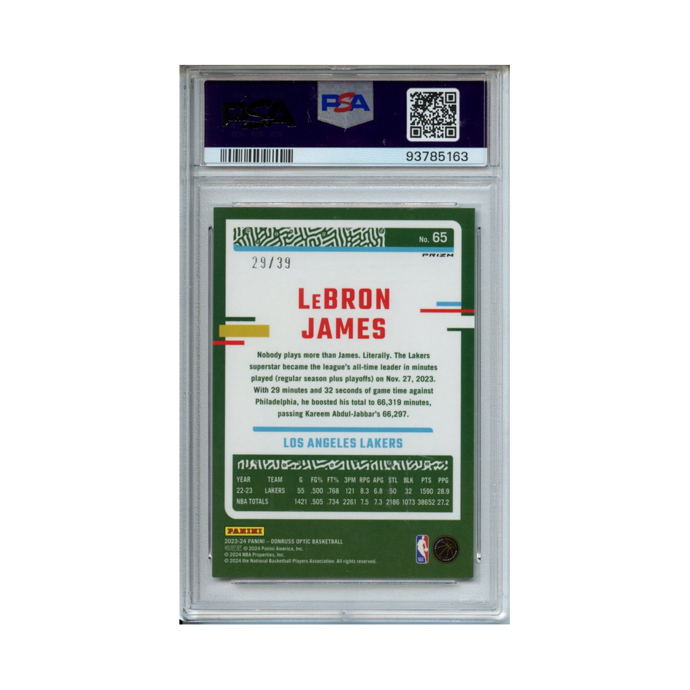 Lebron-James-Black-Velocity-2023-Donruss-Optic-PSA-9-Rückseite