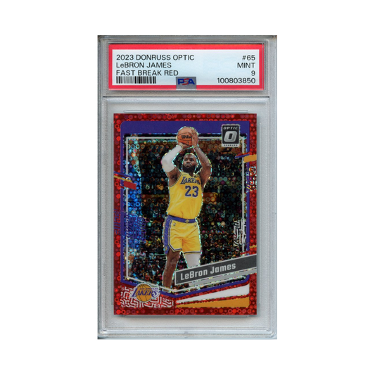 Lebron-James-Fast-Break-Red-2023-Donruss-Optic-PSA-9-Vorderseite