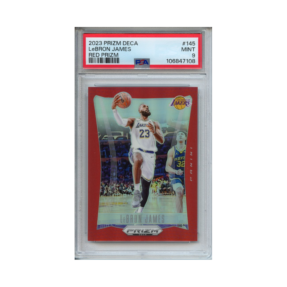 Lebron-James-Red-Prizm-2023-Prizm-Deca-PSA-9-Vorderseite
