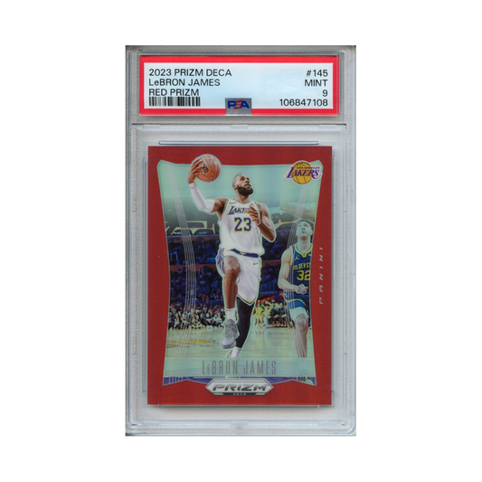 Lebron-James-Red-Prizm-2023-Prizm-Deca-PSA-9-Vorderseite