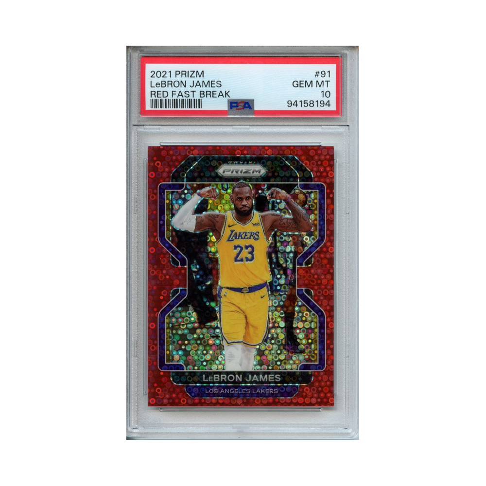 Lebron-James-Red-Fast-Break-2021-Prizm-PSA-10-Vorderseite