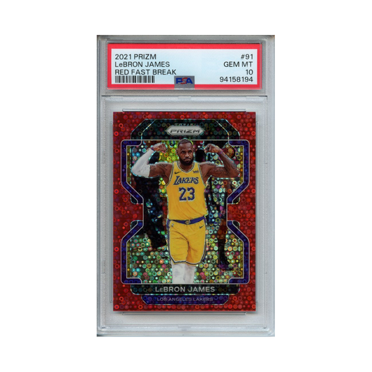Lebron-James-Red-Fast-Break-2021-Prizm-PSA-10-Vorderseite