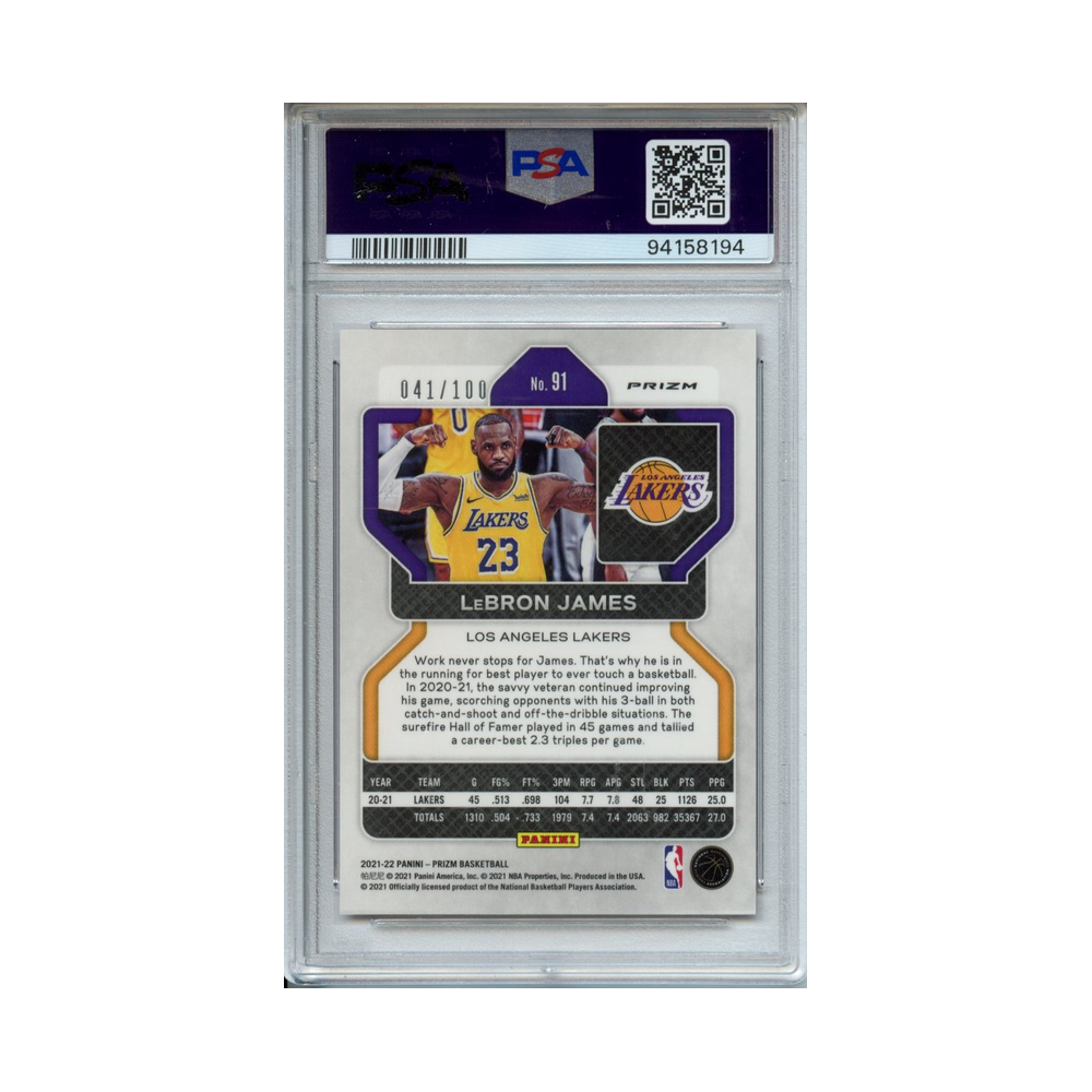 Lebron-James-Red-Fast-Break-2021-Prizm-PSA-10-Rückseite