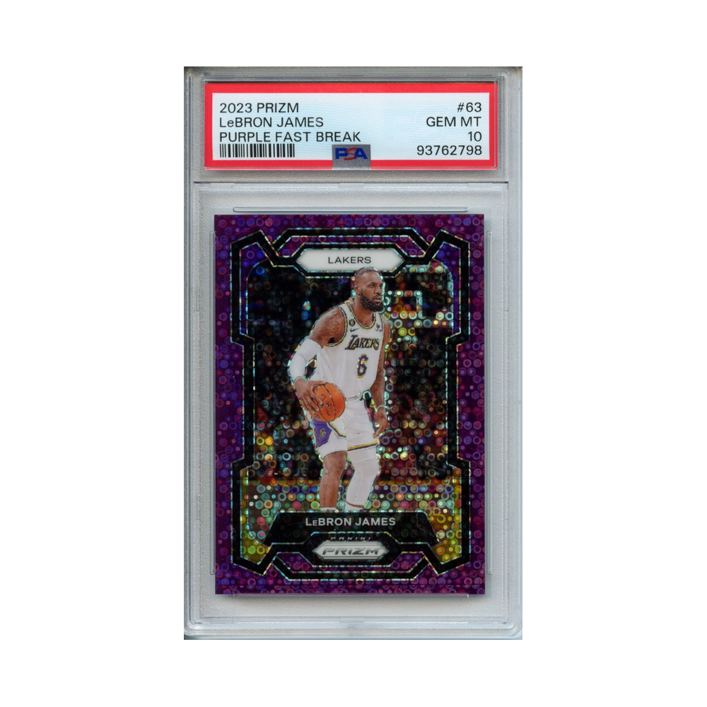 Lebron-James-Purple-Fast-Break-2023-Prizm-PSA-10-Vorderseite