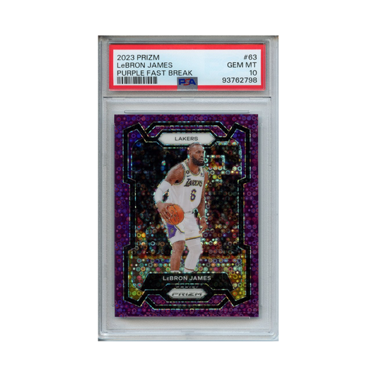Lebron-James-Purple-Fast-Break-2023-Prizm-PSA-10-Vorderseite