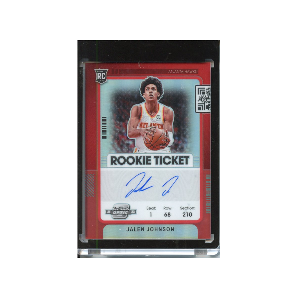 Jalen-Johnson-Auto-Red-Rookie-Ticket/75-2021-Contenders-Optic-Vorderseite