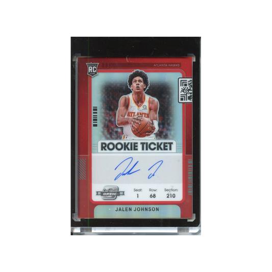 Jalen-Johnson-Auto-Red-Rookie-Ticket/75-2021-Contenders-Optic-Vorderseite
