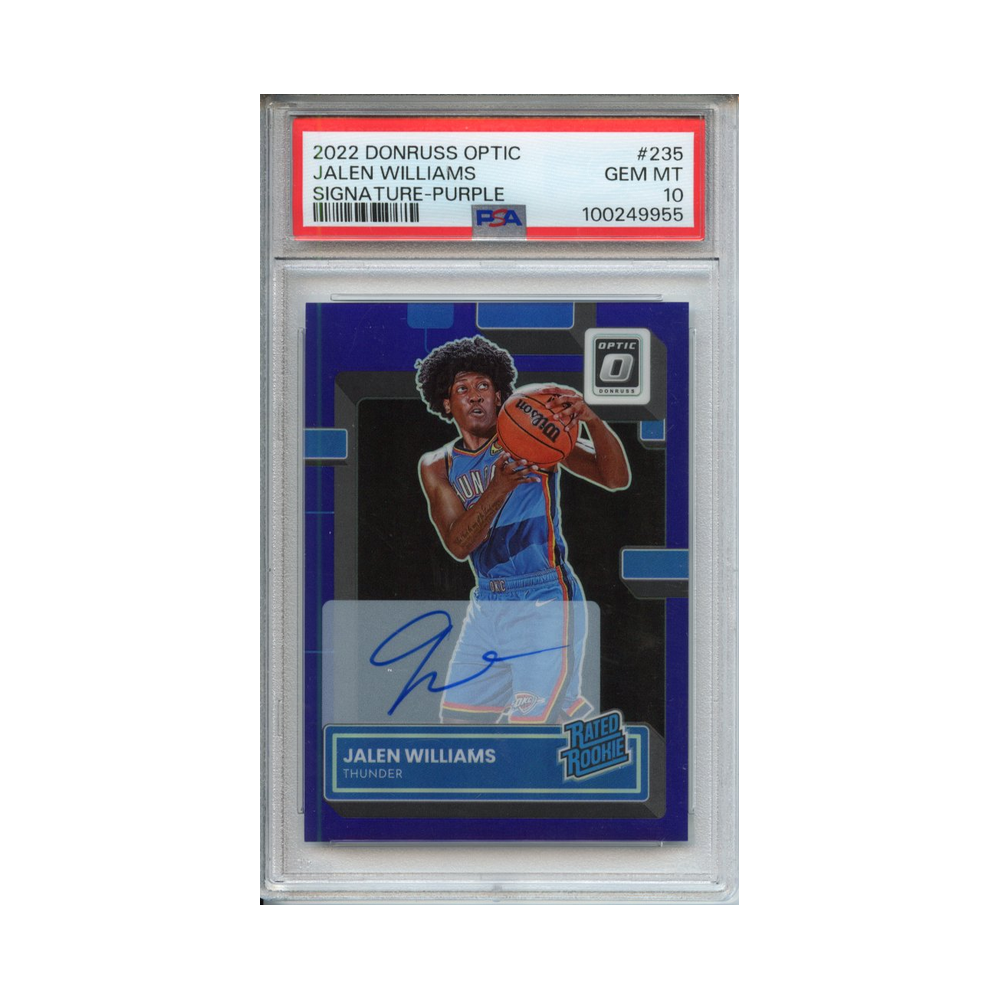 Jalen-Williams-Signature--Purple-2022-Donruss-Optic-PSA-10-Vorderseite