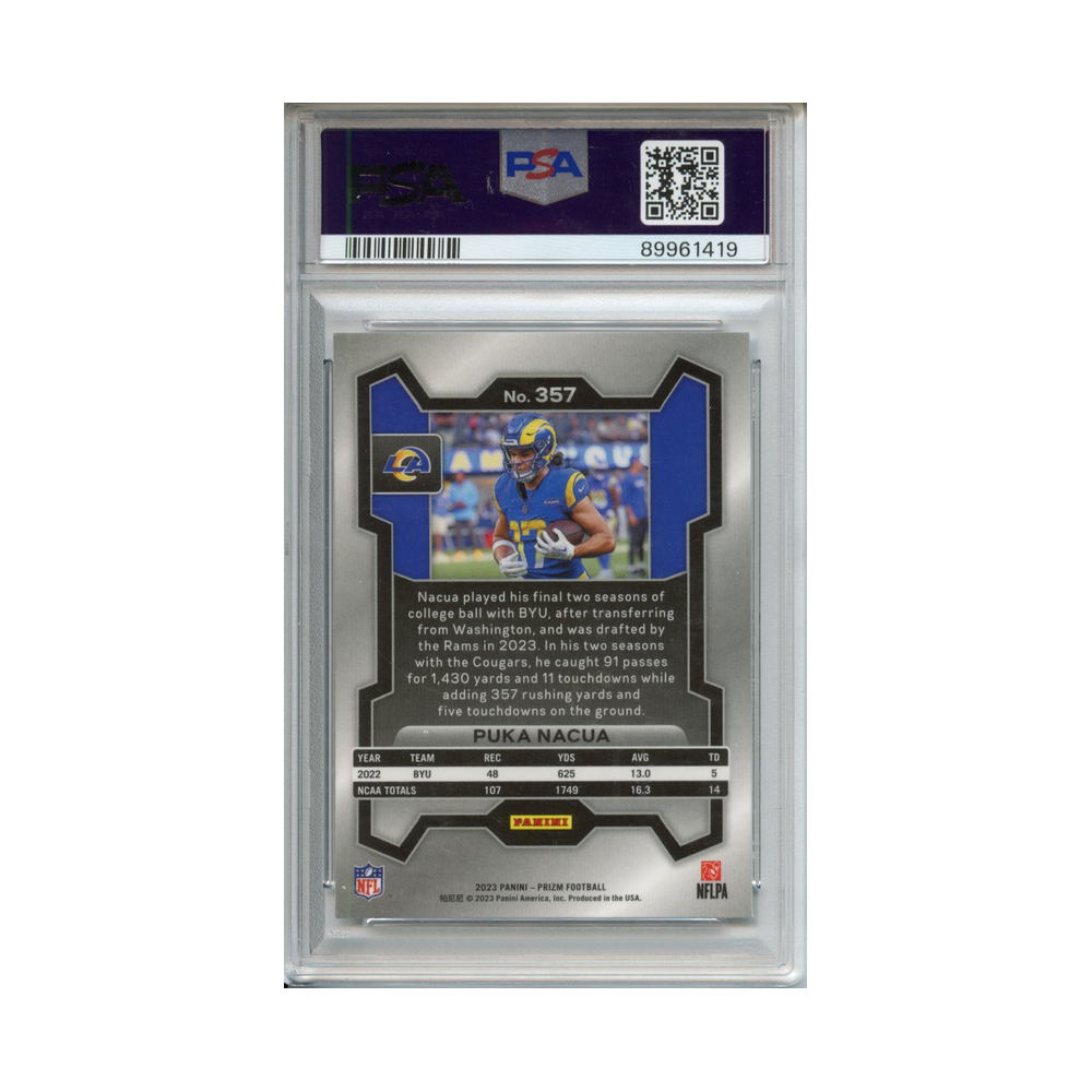 Puka-Nacua-2023-Prizm-PSA-10-Rückseite