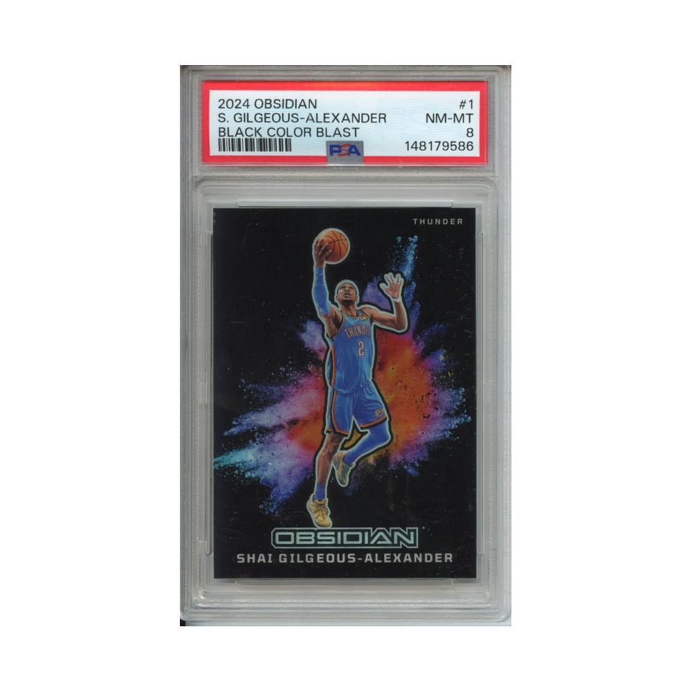 Shai-Gilgeous-Alexander-Black-Color-Blast-2024-Obsidian-PSA-8-Vorderseite