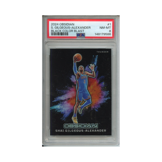 Shai-Gilgeous-Alexander-Black-Color-Blast-2024-Obsidian-PSA-8-Vorderseite