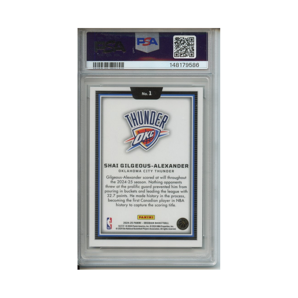 Shai-Gilgeous-Alexander-Black-Color-Blast-2024-Obsidian-PSA-8-Rückseite