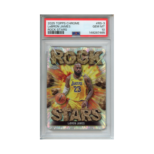 Lebron-James-Rock-Stars-2025-Topps-Chrome-PSA-10-Vorderseite