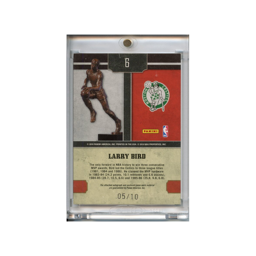Larry-Bird-Patch-Auto-/10-2009-Timeless-Treasures-Rückseite