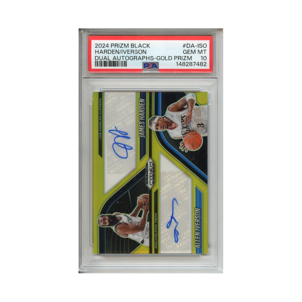 Harden/Iverson-Dual-Autographs-Gold-Prizm-2024-Prizm-Black-PSA-10-Vorderseite