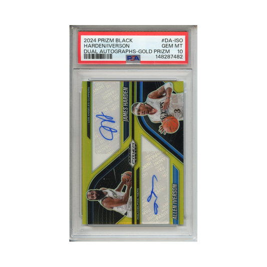 Harden/Iverson-Dual-Autographs-Gold-Prizm-2024-Prizm-Black-PSA-10-Vorderseite