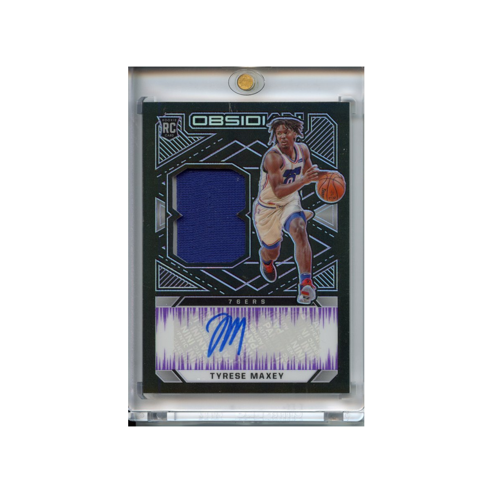 Tyrese-Maxey-Patch-Auto-/49-2020-Obsidian-Vorderseite