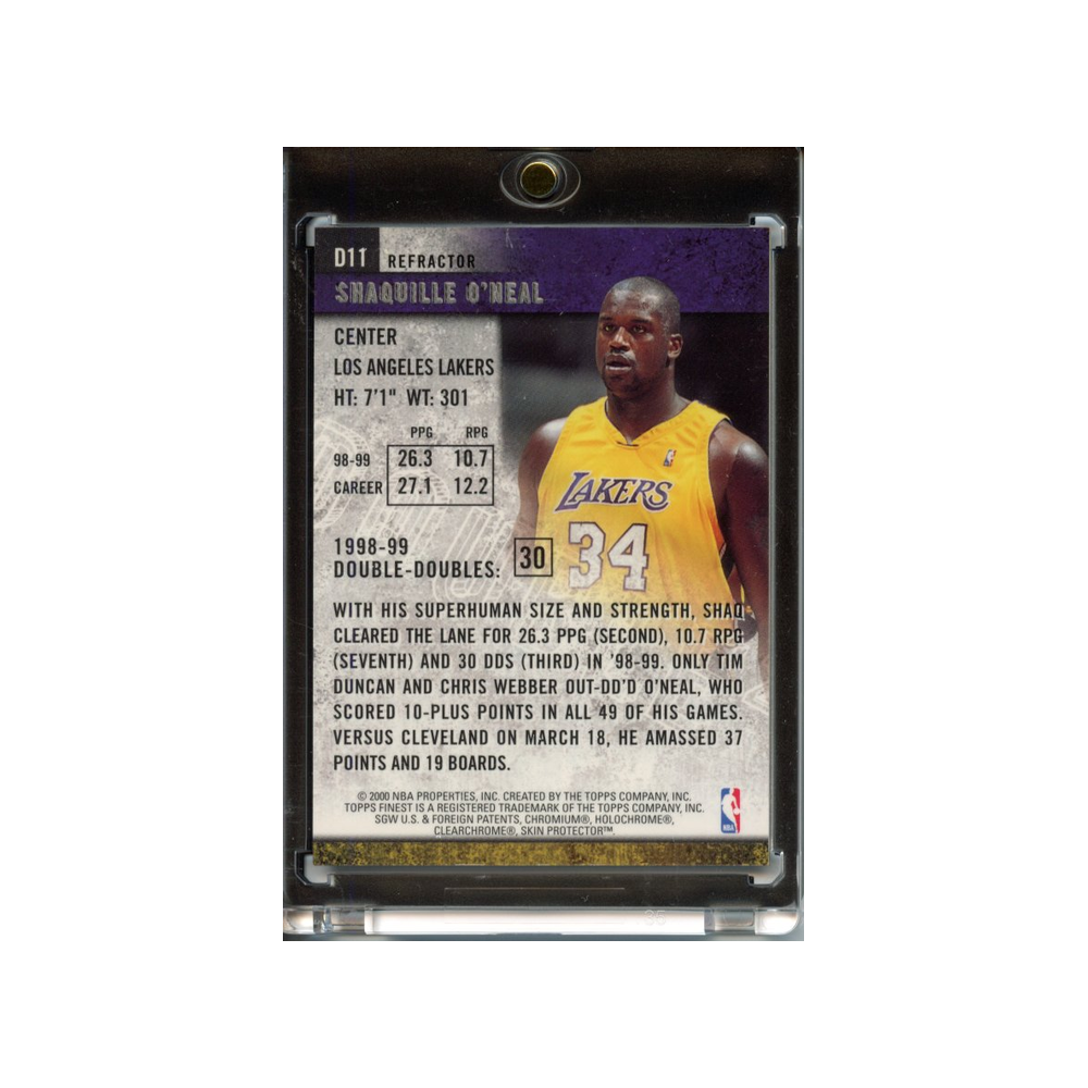 Shaquille-O'Neal--Double/Double-Refractor-1999-Topps-Finest-Rückseite