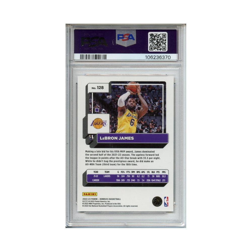 Lebron-James-Basketball-2022-Donruss-PSA-10-Rückseite