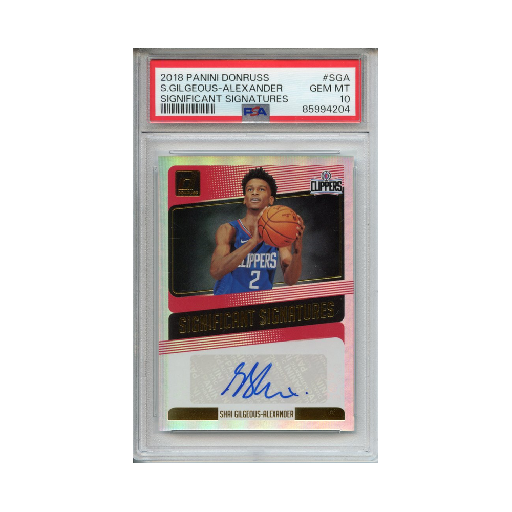 Shai-Gilgeous-Alexander-Significant-Signatures-2018-Panini-Donruss-PSA-10-Vorderseite