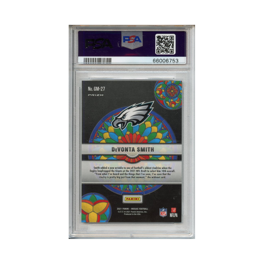 Devonta-Smith-Glass-Mosaic-2021-Mosaic-PSA-10-Rückseite