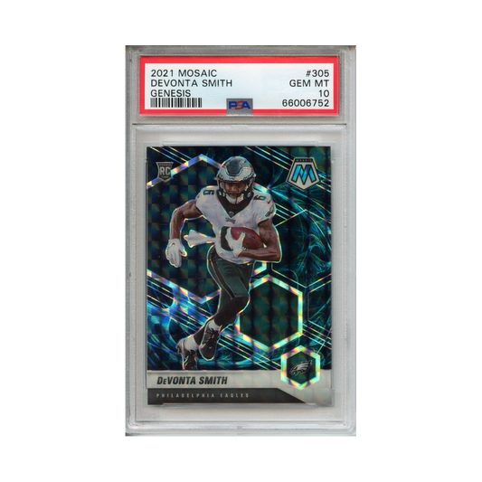Devonta-Smith-Genesis-2021-Mosaic-PSA-10-Vorderseite