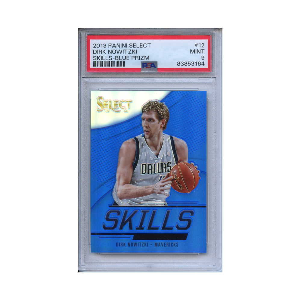 Dirk-Nowitzki-Skills-Blue-Prizm-2013-Panini-Select-PSA-9-Vorderseite