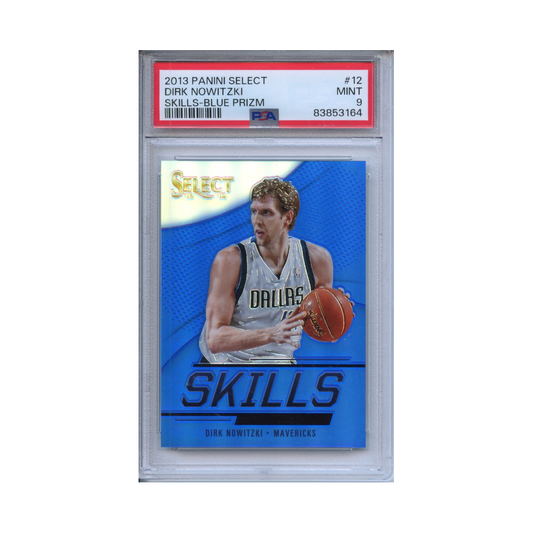Dirk-Nowitzki-Skills-Blue-Prizm-2013-Panini-Select-PSA-9-Vorderseite