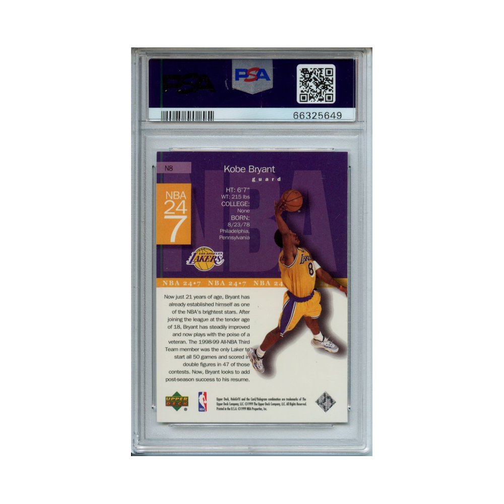 Kobe-Bryant-NBA-24/7-1999-Upper-Deck-HoloGrFX-PSA-9-Rückseite