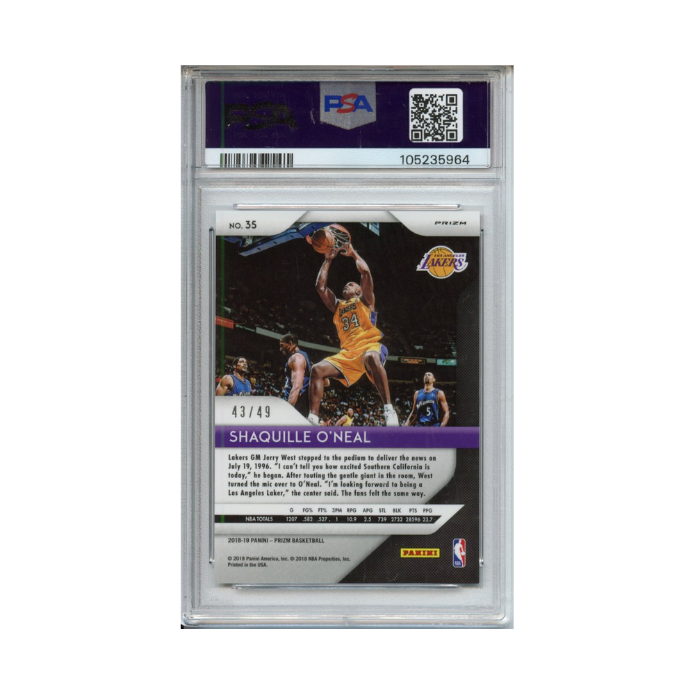 Shaquille-O'Neal-Orange-Prizm-2018-Panini-Prizm-PSA-9-Rückseite